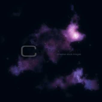 Purple clouds in space