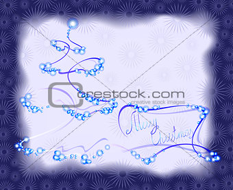 Postcard with Christmas tree in frame. EPS10 vector illustration