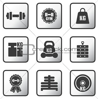 set of weight icons