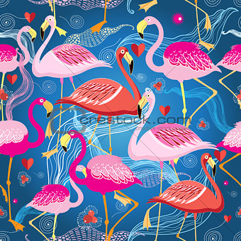 different pattern of flamingos