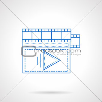 Flat blue line storyboard vector icon