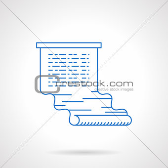 Writing web articles flat blue line vector icon