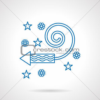 Abstract blue line fireworks vector icon