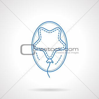 Flat blue line star shaped balloon vector icon