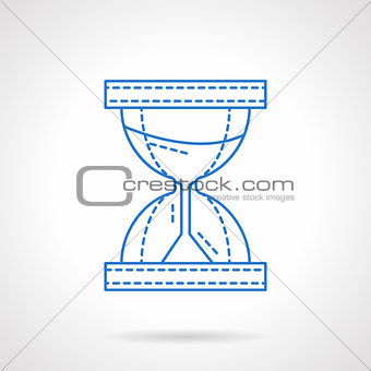 Flat blue line hourglass vector icon