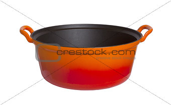 Old cooking pot isolated