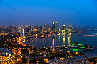 Night view of the Baku city