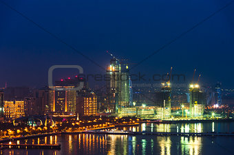 Night view of the Baku city