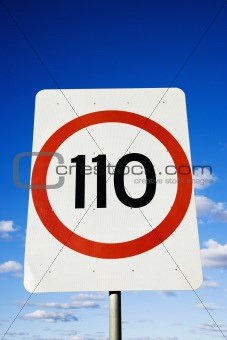 Kilometer road sign