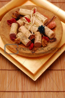  Corks and Golden plate
