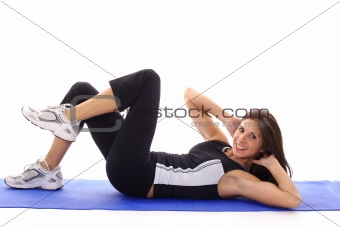 shot of a female doing abdominal workout