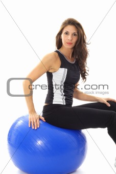 shot of a female on stability ball