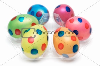 Six Dotted Easter Eggs
