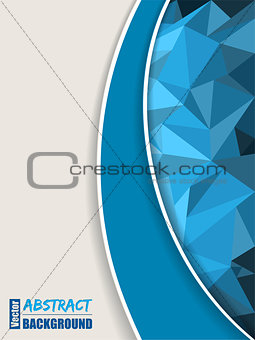 Abstract blue brochure with polygons and blue stripe