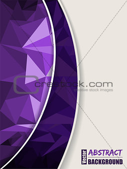 Abstract purple brochure with purple transparent stripe