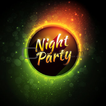 Vector colorful flyer premium template for night party with bokeh lights