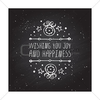 Wishing you joy and happiness - typographic element