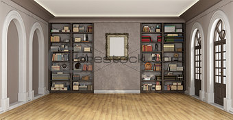Luxury interior with bookcase