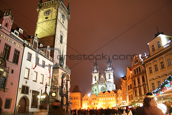 Staromestske Square in the city of Prague for Christmas