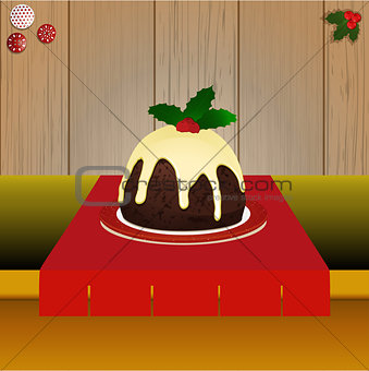 Christmas pudding on the table