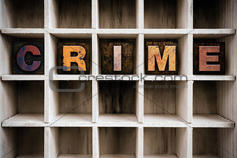 Crime Concept Wooden Letterpress Type in Draw