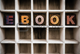eBook Concept Wooden Letterpress Type in Draw
