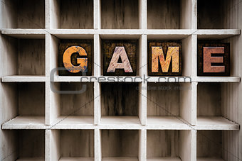 Game Concept Wooden Letterpress Type in Draw