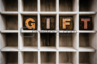 Gift Concept Wooden Letterpress Type in Draw