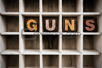 Guns Concept Wooden Letterpress Type in Draw