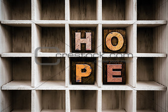 Hope Concept Wooden Letterpress Type in Draw