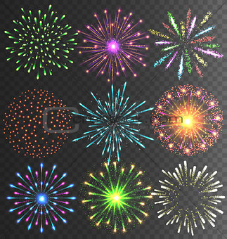 Festive Colorful Firework Salute Burst on Transparent Background
