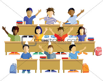 Classroom with schoolchildren