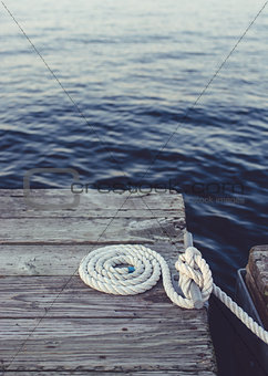 White coiled rope.