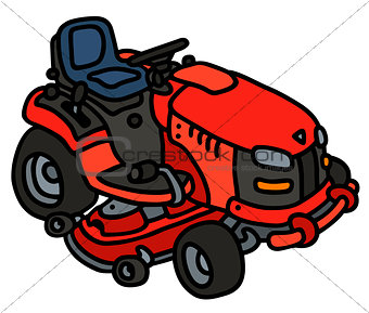 Red garden mower