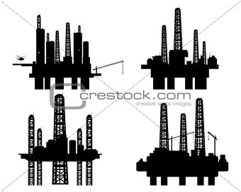 Four oil platforms