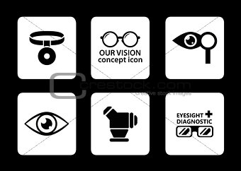 optician icons set