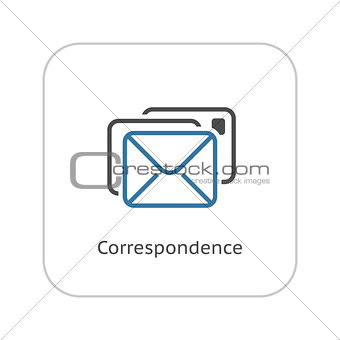 Correspondence Icon. Flat Design.