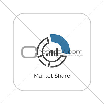 Market Share Icon. Business Concept. Flat Design.