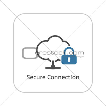 Secure Connection Icon. Flat Design.