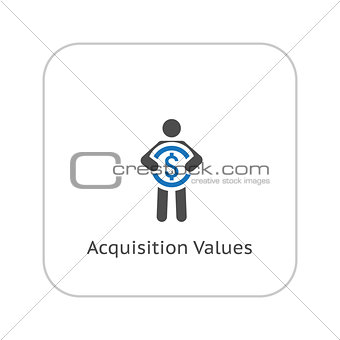 Acquisition Values Icon. Business Concept. Flat Design.