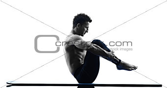 man pilates exercises fitness isolated