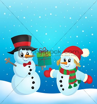 Christmas snowmen theme image 2