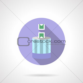 Flat round vector icon for donation