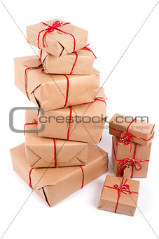 Stack of handcraft gift boxes