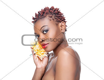 Black beauty with short spiky hair