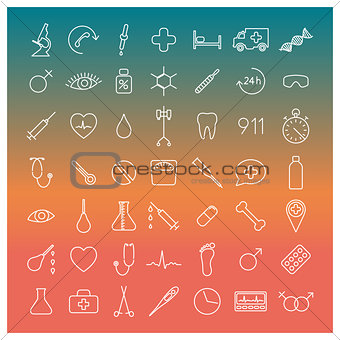 Medical icons, vector illustration.