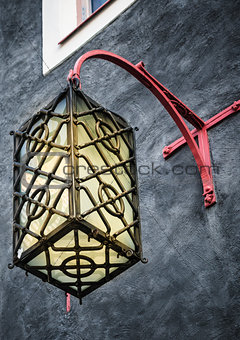 Beautiful lantern on a wall of the house in Tallinn