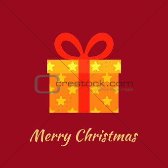 Merry Christmas with Gold Gift