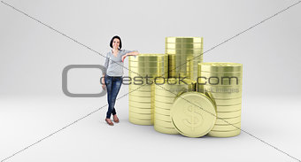 Girl with coins