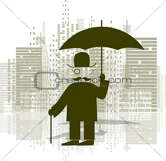Man with an umbrella